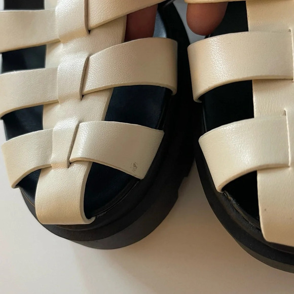 🔥NEW Abound Women NEW Abound Marty Jelly Lug Platform Sandals Black White Size 9M